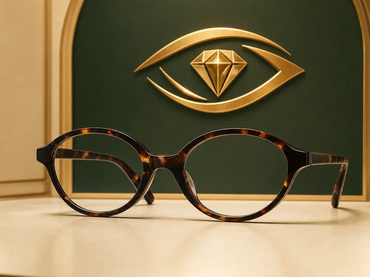 Armação tartaruga com o símbolo dourado Duci Vision